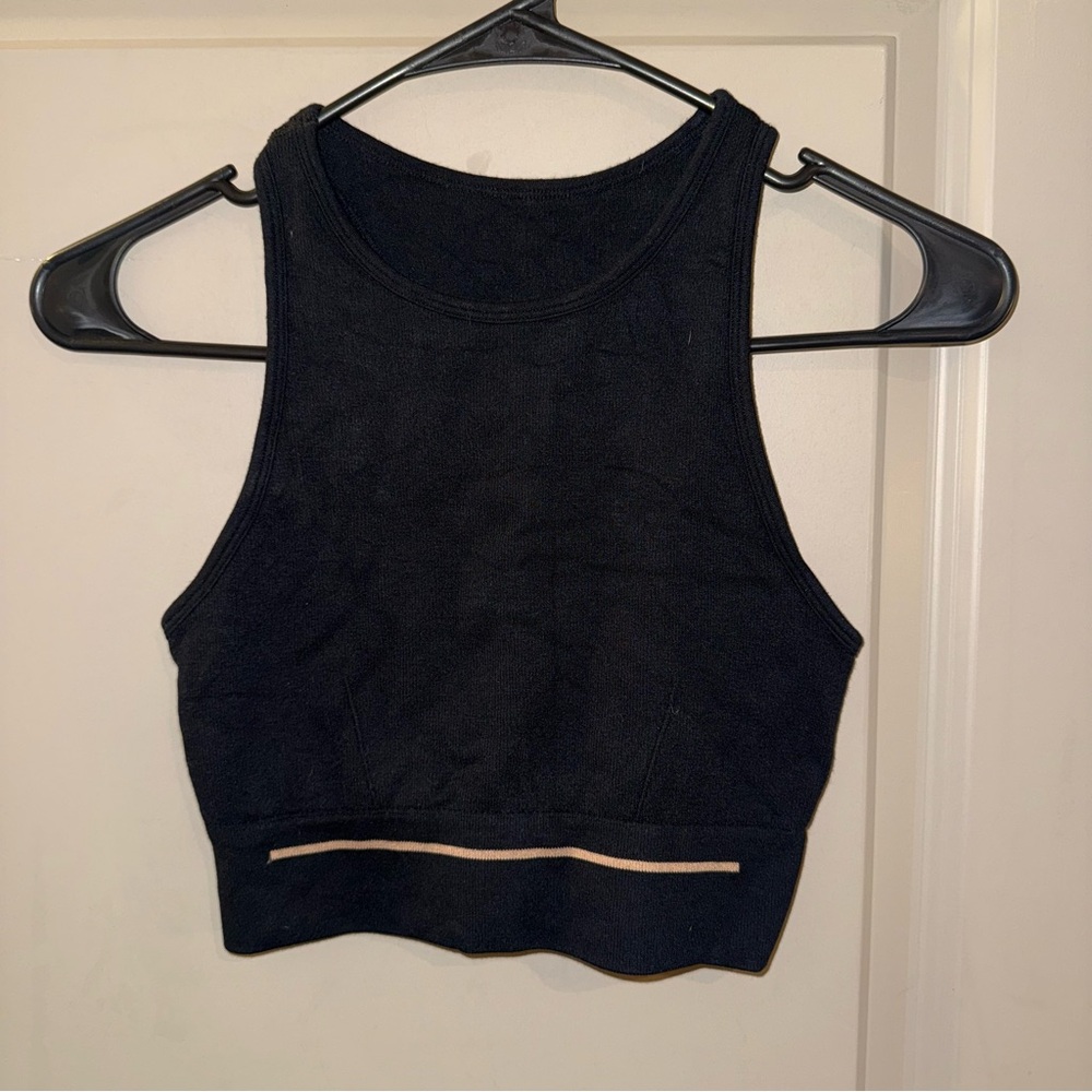 Lunya Ribbed Racer Bralette - Black